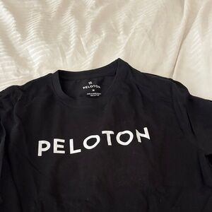 Peloton Black Tee with White Logo